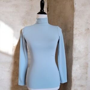 Aritzia Babaton Contour Turtleneck Long Sleeve Top S Dew Blue
